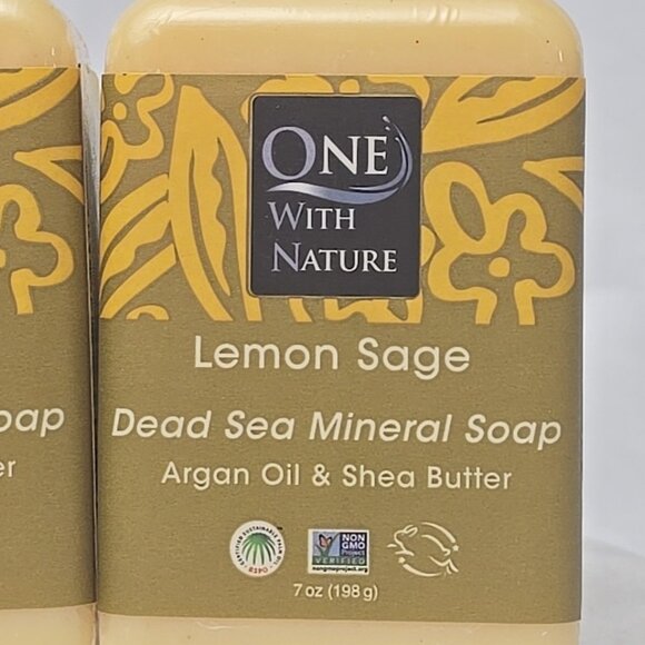 3 PACK Lemon Sage Dead Sea Mineral Soap, Exfoliating, 7 Ounce Bar - Picture 2 of 3